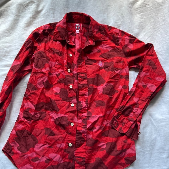 Bape red camo bd shirt XS woman's - Picture 4 of 6